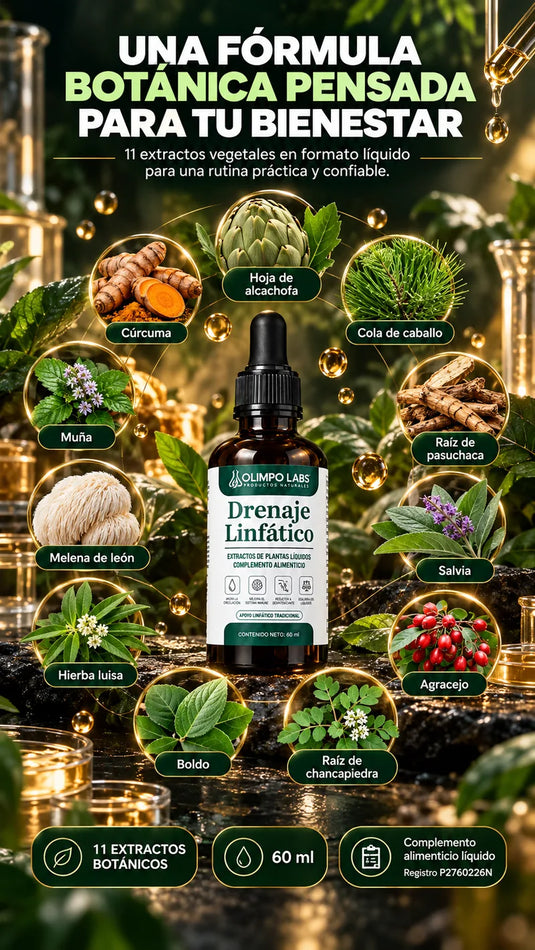 Drenaje Linfático Olimpo Labs - Fórmula 11 extractos