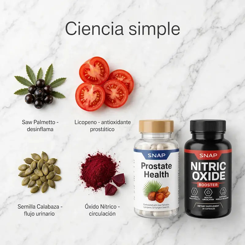 Nitro+Próstata - Cápsulas con Zinc y L-Arginina: para la próstata, la energía y la vitalidad masculina