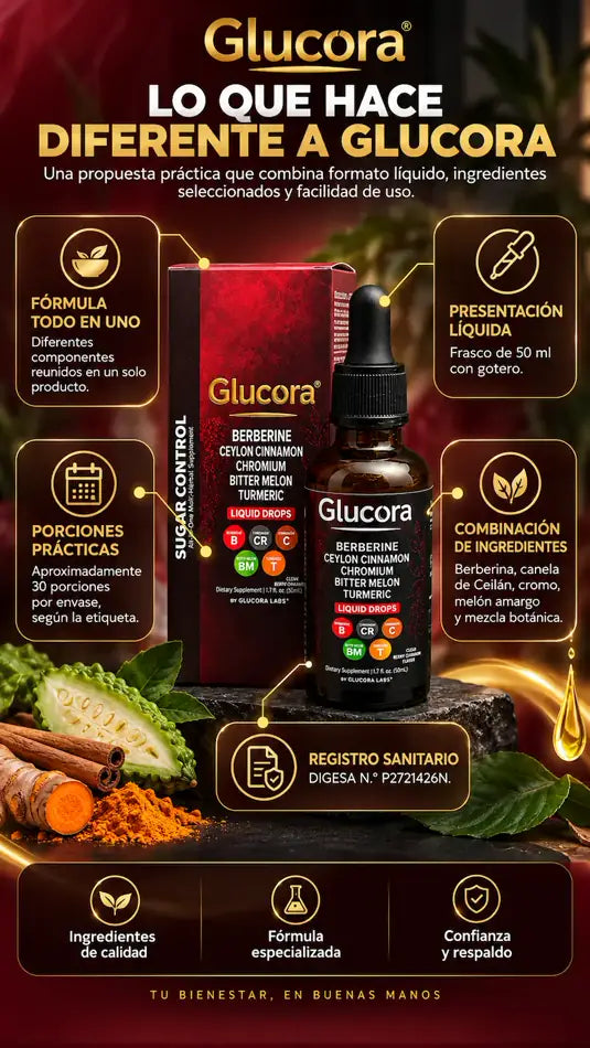 Características y registro sanitario de Glucora